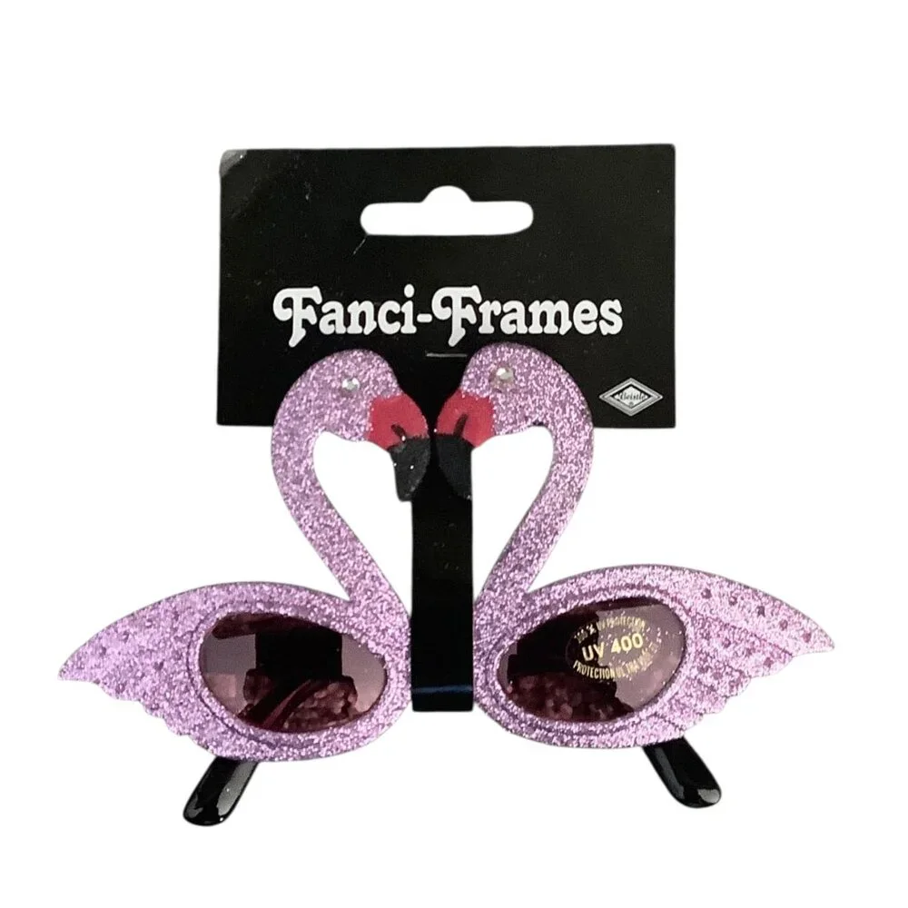 Kids Flamingo-Themed Glitter Novelty Sunglasses Fanci-Frames‎ UV 400 Protection